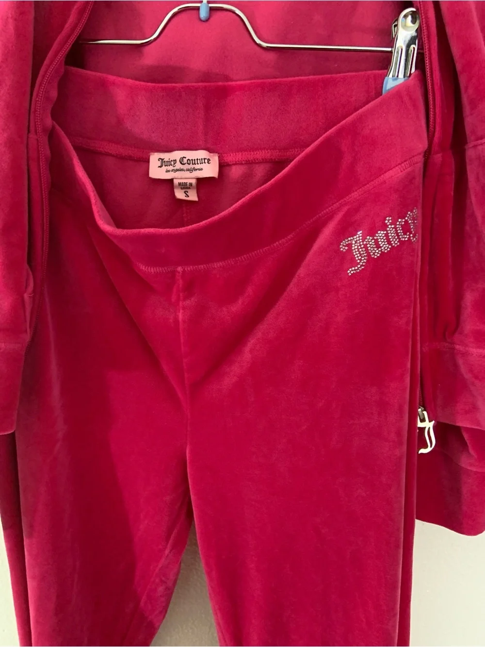 Juicy Couture Hot Pink Velour Tracksuit Set Size S/M